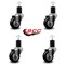 Service Caster 3'' Black Poly Wheel Swivel 1-3/4'' Expanding Stem Caster Set, 4PK SCC-EX20S314-PPUB-BLK-134-4 - alternate 4